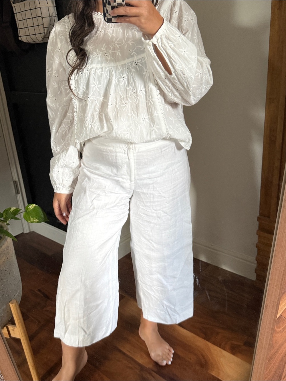Vintage Nine West 100% Linen Cropped Wide Leg Pants. 6